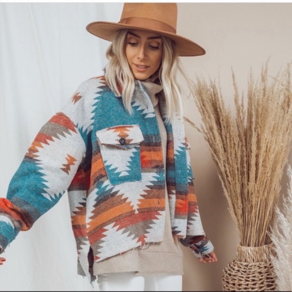 New boutique serape shacket jacket - Picture 2 of 16